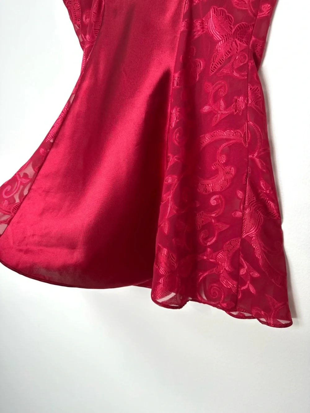 Vintage Red Satin Slip Dress Romantic Feminine Y2K Baddie Indie Sleaze Rose - Picture 9 of 10